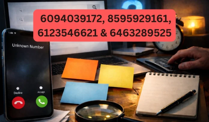 6094039172, 8595929161, 6123546621 & 6463289525